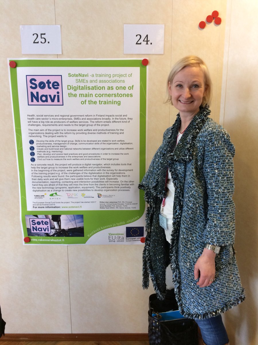 @sotenavi #eHealth2018 <a href="/RiittaLakanmaa/">Riitta-Liisa</a>  - digitalisaatioteema esillä - mitä odotuksia SoteNavi-organisaatioilla - uusia ideoita valmennusohjelmaan 😊