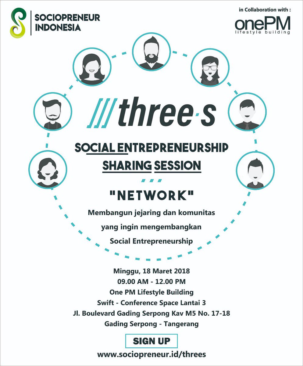 Kamu Social Enterprise atau tertarik dengan dunia Social Entrepreneurship?
Kami mengundang kalian semua hadir di Three-S Networking !
sociopreneur.id/threes

#ThreeS #sociopreneur #socialentrepreneur #entrepreneurship #entrepreneur