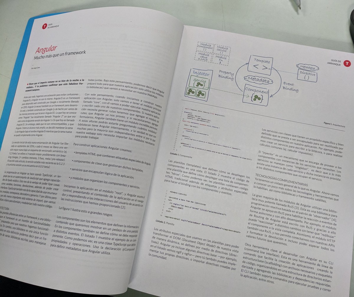 jorgeucano's tweet image. I wrote an article of @angular (in Spanish), about its benefits, tools, architecture and community for #SoftwareGuru and its already printed 🎉🎉