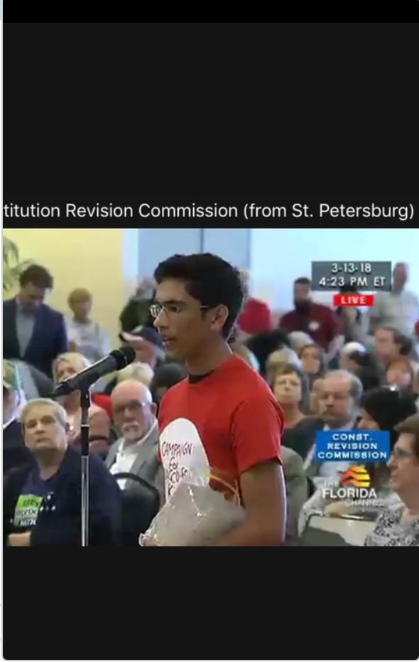 StSwat's tweet photo. Sebastian Suarez speaking to the #FLCRC in opposition to Prop 94. He spoke for all the SWAT youth in Florida. https://t.co/eGP1S1PQRw
