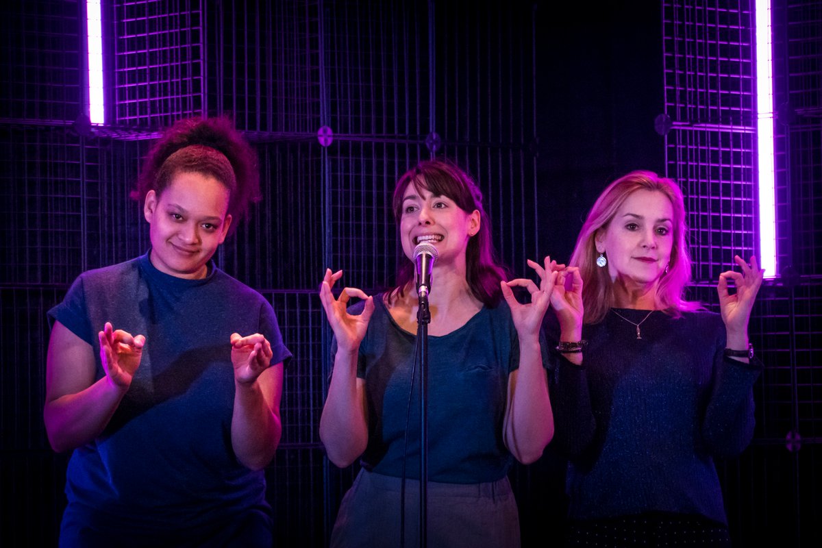 LiveTheatre's tweet photo. We had a great time last night seeing #ElevatorFestival #PaperScissorsStone with @KatieBonna @C_Dowding & @beccyljohnson directed by @JossHannah - here's some of the pics from the production https://t.co/22iJ6dXXAk