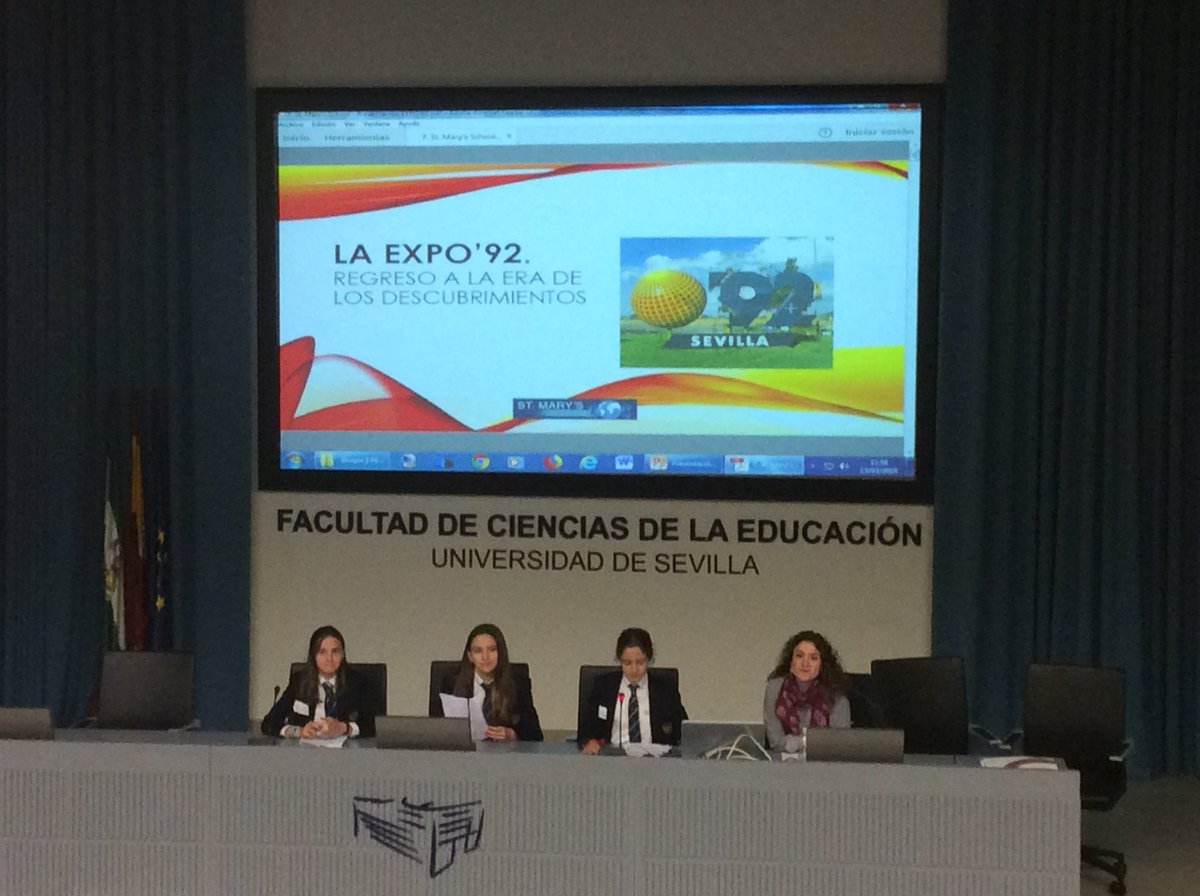 stmaryschool_'s tweet photo. El Dptmto de Historia del colegio(alumnos y profe )han presentado su trabajo sobre la Expo 92 en el III Congreso para jรณvenes de Historia,en el marco de @FiestaHistoria .Felicidades a todos por el excelente proyecto .#aprendizajeexperiencial #lovesHistory #alumnosexcelentes https://t.co/1VCpfkPYG3