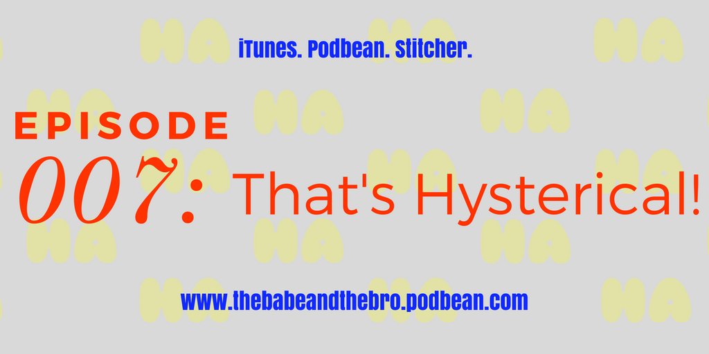TheBabeTheBro's tweet photo. It's #ThursdayRelease day! Check out #episode007, where our caller sets a boundary and gets a response you won't believe! Explore the history of hysteria, along with a long ramble about #racism . https://t.co/y8QJRwLxXw #podcast #podernfamily #LadyPodSquad #SmallBiz https://t.co/sIzYaCZVqs