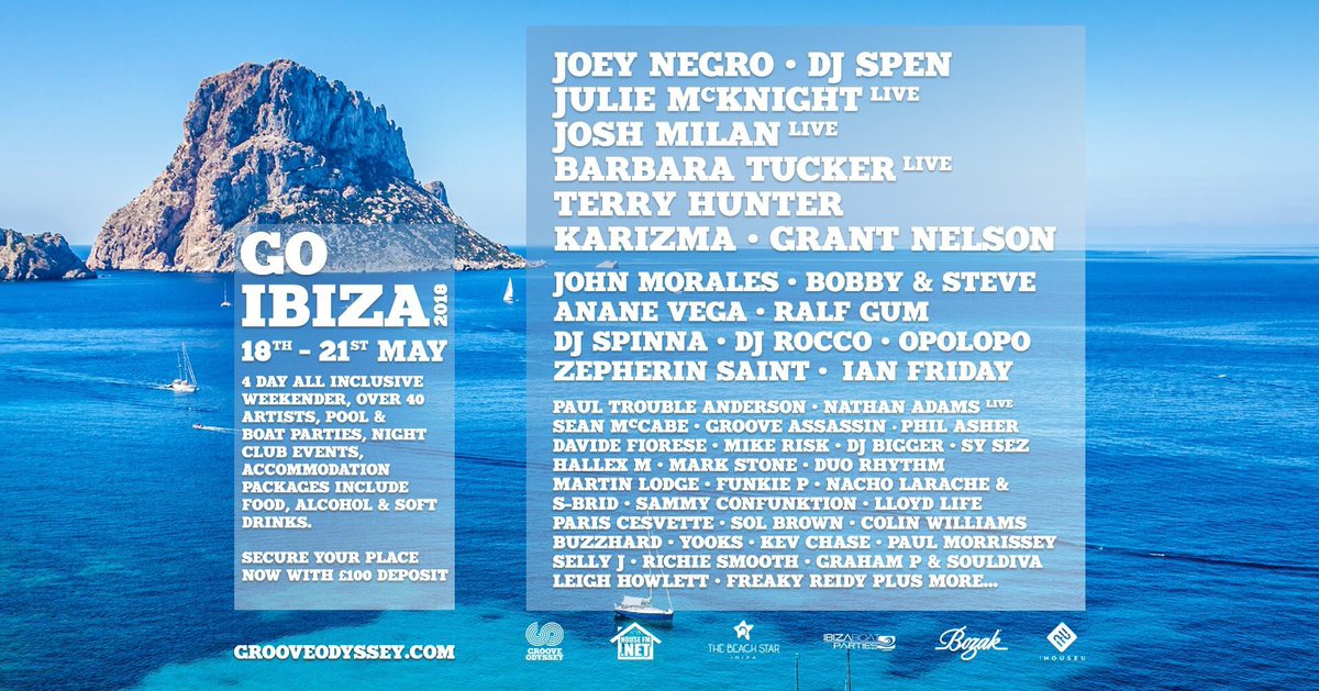 BobbyandSteveUK's tweet photo. Let’s GO Ibiza 2018 
4 Day Weekender Friday 18th - 21st May 

It’s nearly here...Book up today...Click the link below and grab secure your place !

https://t.co/IhL5MoEnA3 https://t.co/DepxDZo5UJ