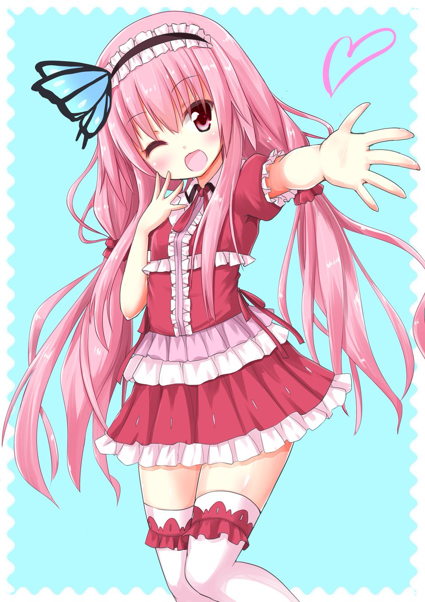 「ハナモモ塗りました。

フリルがツラかった…フリルをちゃんと描けるようになりたい」|Quel【クゥエル】のイラスト