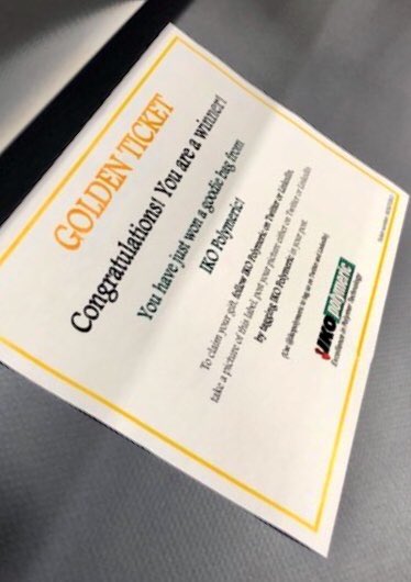 Ikopolymericpe1's tweet photo. To all contractors, make sure your fitters keep an eye out for our #Goldentickets, if they find one, upload to social media and win @ikopolymeric goodies #jacket#tshirt#hat https://t.co/7ex85uuZJe