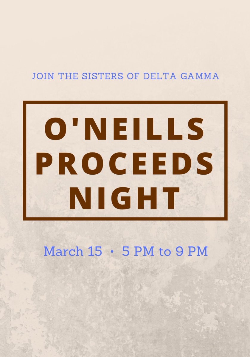JMUDeltaGamma's tweet photo. Please join us TONIGHT at O’neils! https://t.co/3215bLtLn4