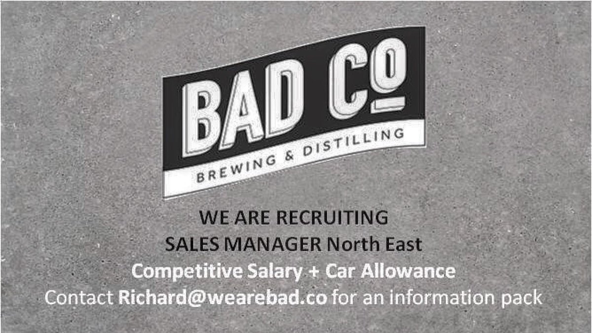 ⇉ JOB ALERT ⇇

<a href="/WeAreBadCo/">WeAreBadCo</a> are looking for a Sales Manager (North East) 👇