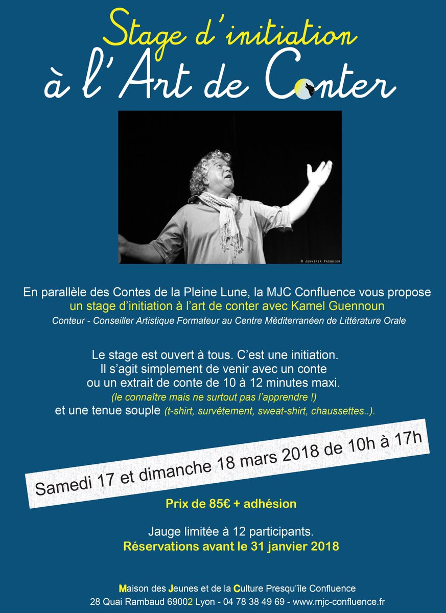 On me dit dans mon oreillette qu'il reste des places pour le stage de conte de ce we, et vous, vous faites quoi ?