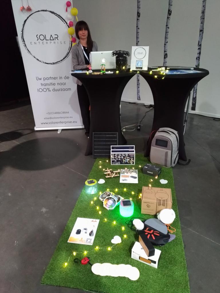 phverhaeghe's tweet photo. De opvallendste en mooiste stand op #tsd18 #techstartupday is die van Elise vd #startup #solarenterprise....
#SmartEnergy #solarpower #duurzaam https://t.co/m1gXWunilI
