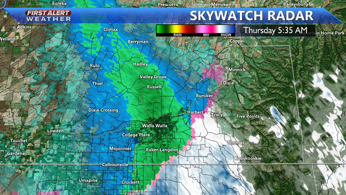 Light rain shower moving through Walla Walla this morning <a href="/KAPPKVEW/">Apple Valley News Now</a>