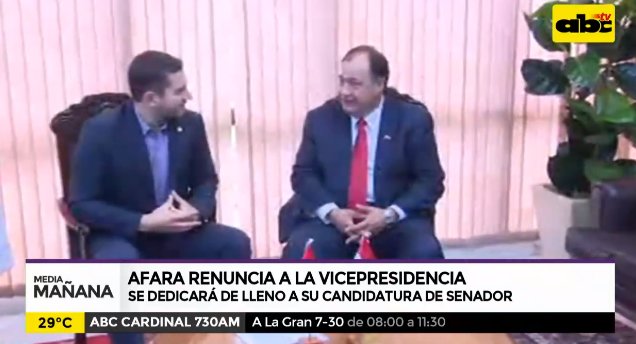 ABCTVpy's tweet photo. [AHORA] Juan Afara renuncia a la vicepresidencia de la República para dedicarse a su candidatura a senador. #ABCTVpy

¡Mirá EN VIVO! https://t.co/ZvwJlbwdHn 📲🖥. https://t.co/ldq86jO5nc