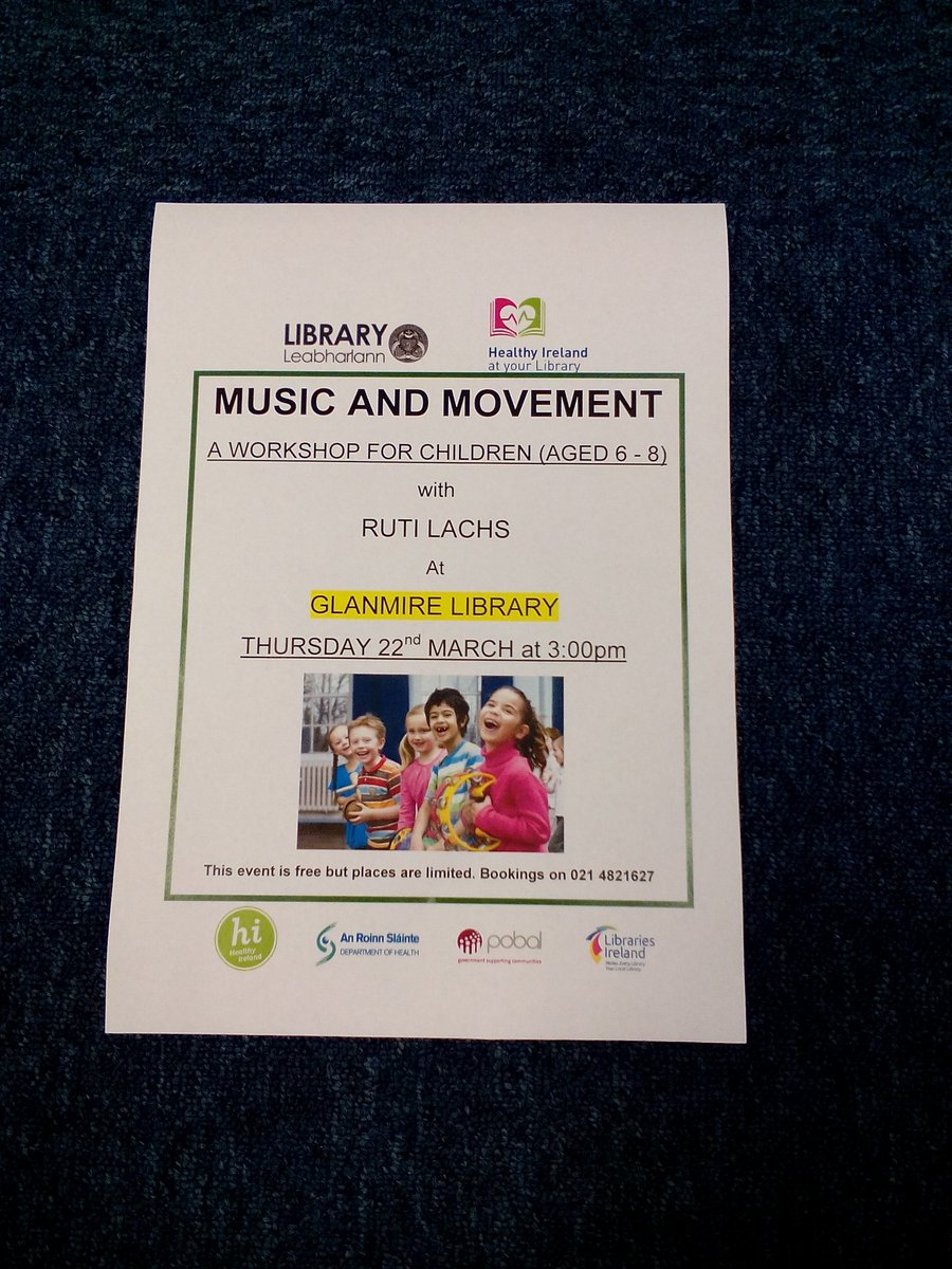 corkcolibrary's tweet image. Contact #GlanmireLibrary at 021-4821627 to book a place.