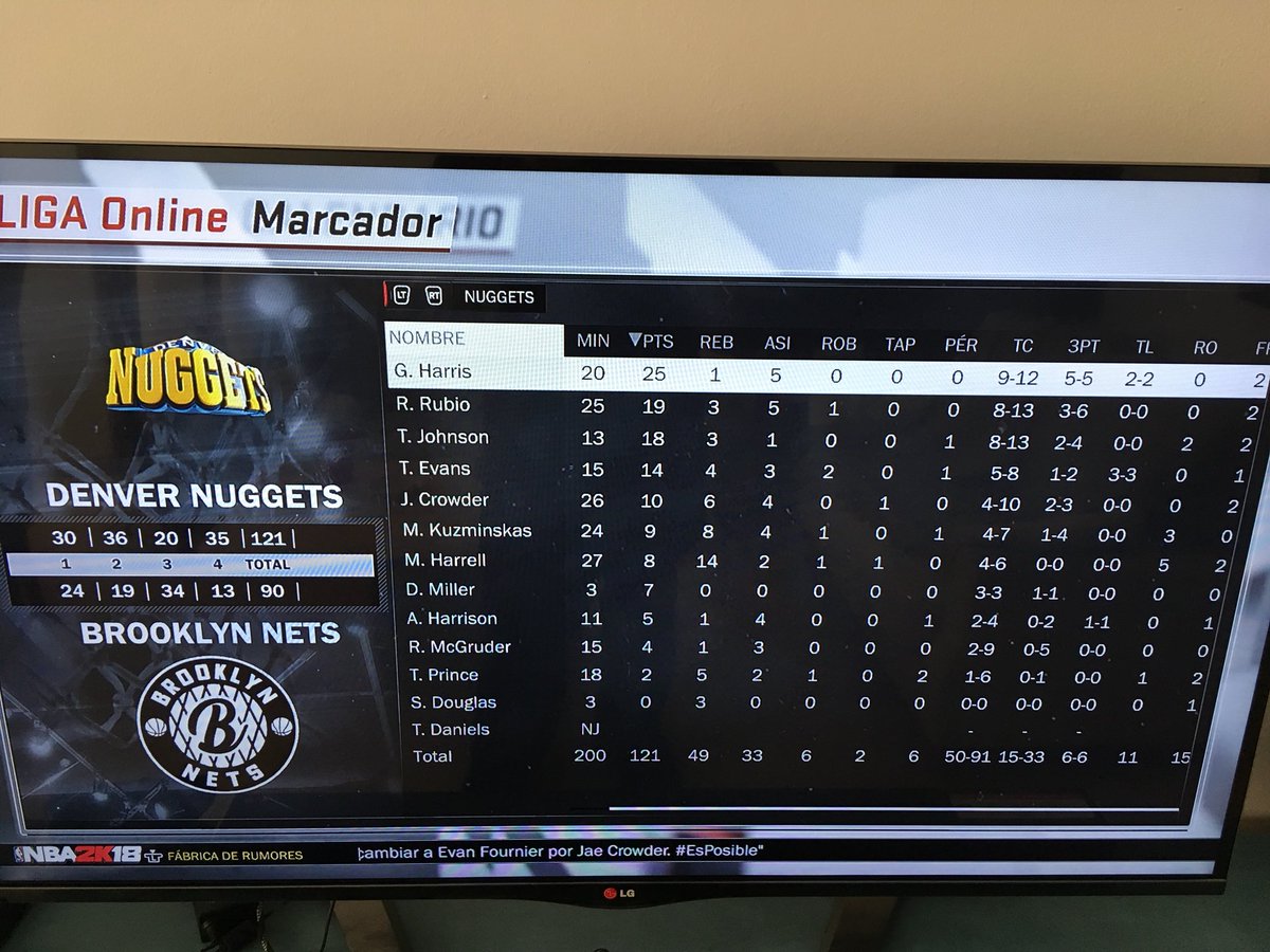 r_vives's tweet photo. #nba2k @LigaPhoenix2k
Debut en casa de los nuevos nets,y decepcion total para la aficion,el publico en pie aplaudio al mvp ricky rubio,por parte local sobresaliente para porter jr. #no surrender https://t.co/SQnREFzRGp
