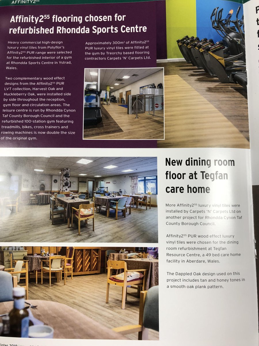 Great feature by <a href="/Polyflorltd/">Polyflor</a> on some of our recent #contractflooring projects at #rhonddasportscentre and #tegfancarehome using #affinity2 #LVT  @richiepolyflor <a href="/RCTCouncil/">RCT Council</a>