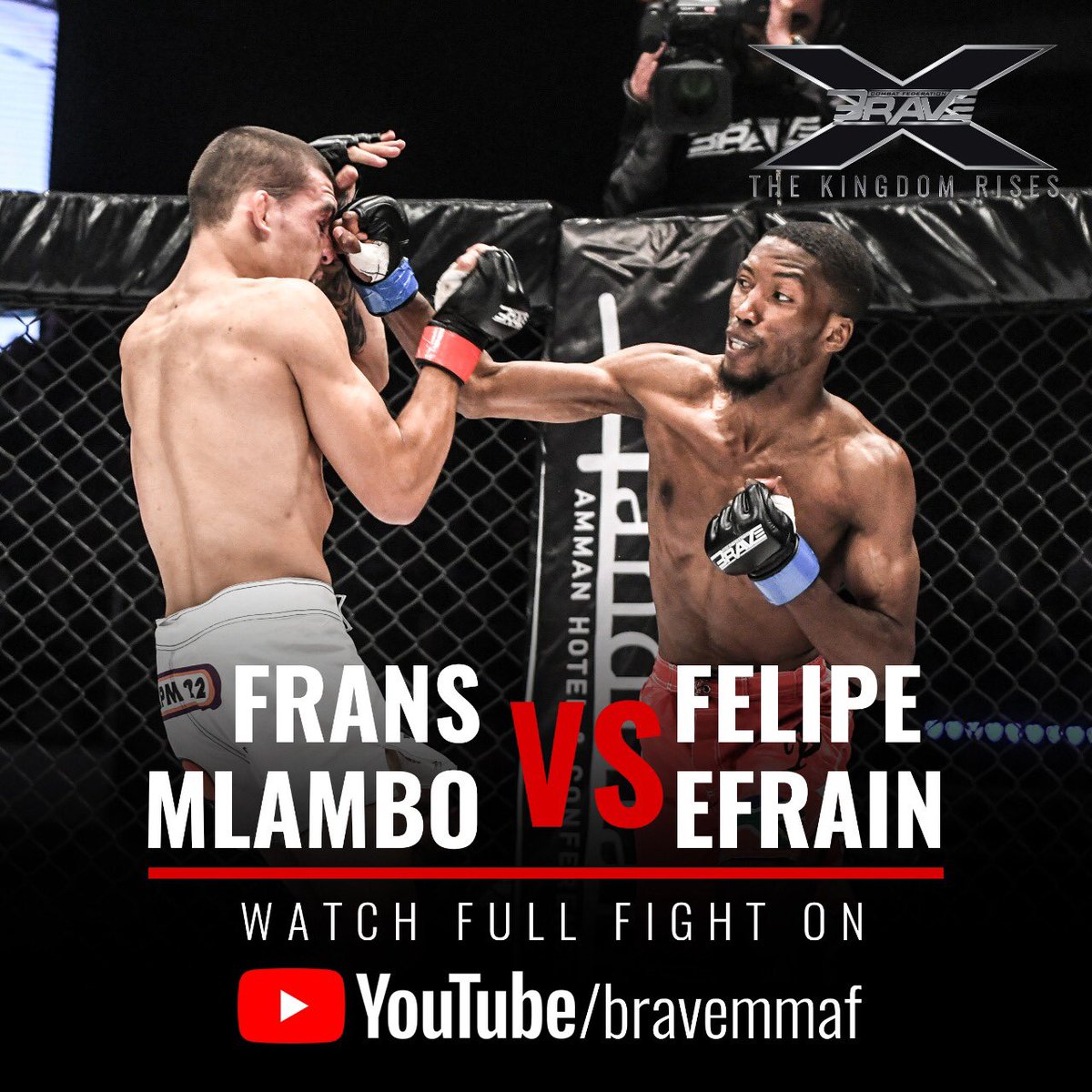 bravemmaf's tweet photo. What’s next for @FransMlambo? A rematch against Bantamweight champion Mark Stephen Loman for the title? Watch his last win at Brave 10: The kingdoms Rises in Jordan.🇯🇴
Fights are now available on YouTube 🎥
#BraveCF10 #titleshot #tko https://t.co/fnxdP3Ovru