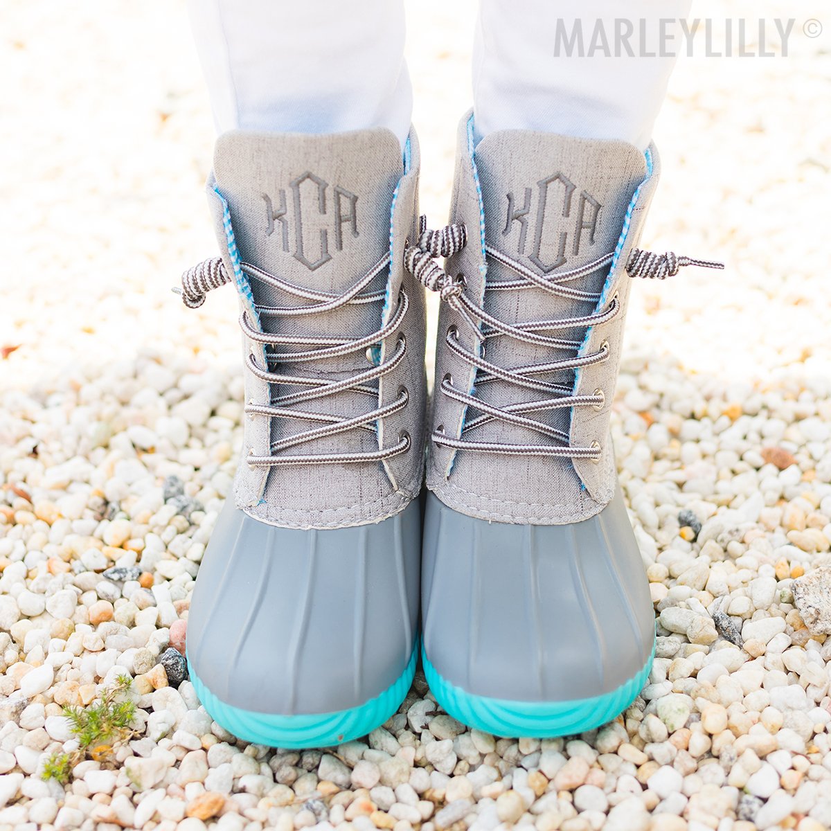 teal duck boots