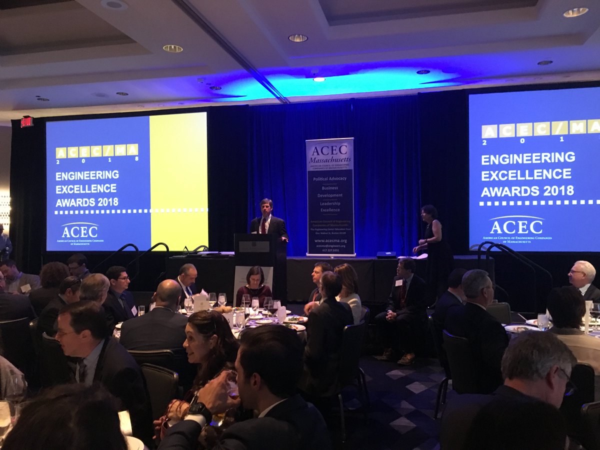 WestonSampson's tweet image. Mike Scipione @ACECMA President, welcomed over 450 attendees to last evening&apos;s #2018EEA Gala at the Royal Sonesta Hotel, Cambridge, MA. Each year @ACECMA celebrates and recognizes engineering firms for projects that demonstrate innovation and excellence. #EngineeringGoFigure