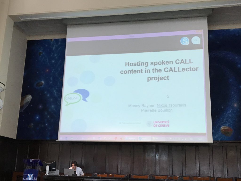 EnetCollect's tweet photo. WG4-“Hosting spoken CALL content in the CALLEctor project” presented remotely by Nikolaos Tsourakis #EnetCollect @EnetCollect @COSTprogramme #CALLector https://t.co/ZNBteUlSXW