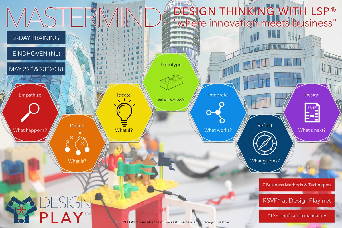 APVisser's tweet photo. MasterMind: Design Thinking with #LEGOSERIOUSPLAY. A training about a creative way of thinking and working for creative problem solving and innovation  #DesignThinking #LSP #LEGOSERIOUSPLAY #Training @StrategicCreatv @Bricks_Business #DESIGNPLAY RSVP at https://t.co/1QDZFI2f3M https://t.co/WzDkwMkbUr