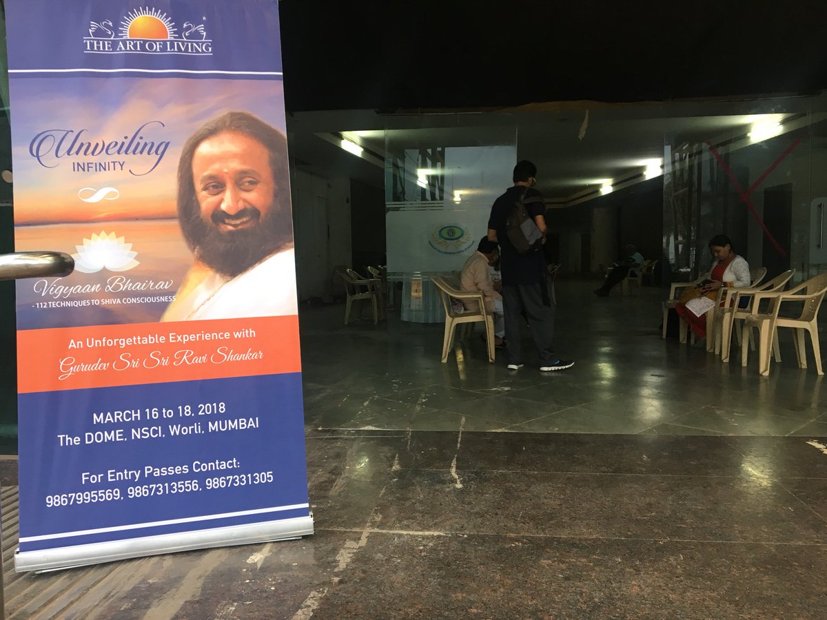 #SriSriInMumbai Tomorrow #UnveilingInfinity Discources on #VigyaanBhairav: 112 techniques to Shiva Consciousness. Palpable excitement