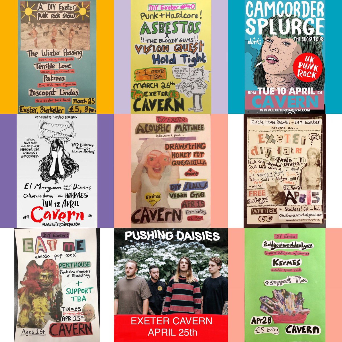 diyexeter's tweet photo. Look at all these shows!!! Head over to our Facebook page to read all about each gig and click going on the events!!! https://t.co/exNaiHpcrG