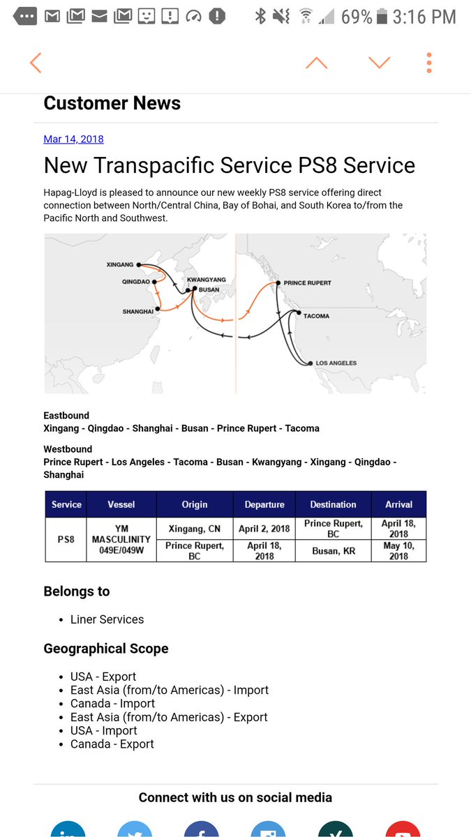 10xocean1's tweet image. #newstring PS8 on THE Alliance #tpeb wow thats fast !! 16 days Xingang to PRupert