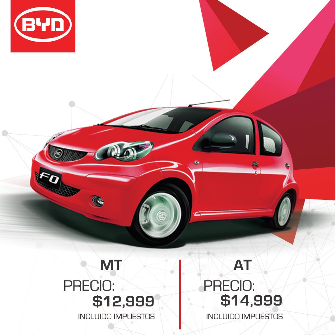 BYDECUADOR's tweet photo. ¿Preparado para alcanzar tus sueños? Ya es hora de tener tu primer automóvil aprovecha los precios de promoción de las distintas versiones del #BYD #F0
Solicita más información ingresando a: https://t.co/3vkWpB98Mu https://t.co/EvUTyiy4XO