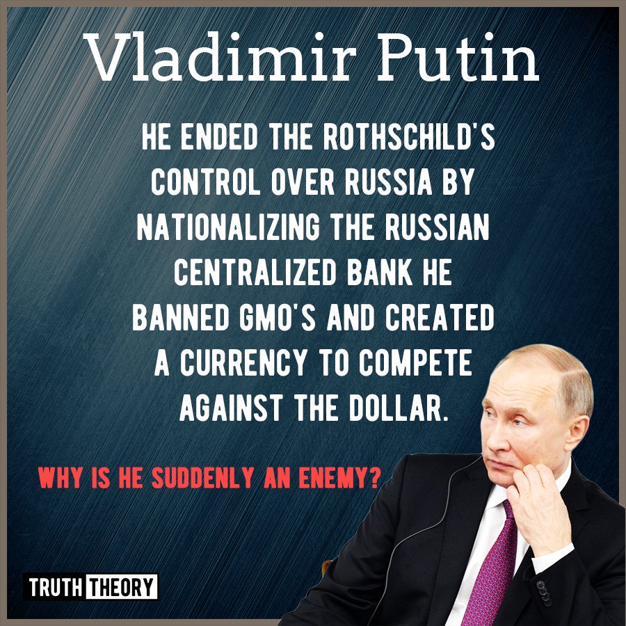 LesTVee's tweet image. The planet's second largest oil producer and guess what, doesn't use the #PetroDollar, aka #FederalReserveNote aka
worthless non-existent former currency.
Has monthly TV show on #ETs/#UFOs.
#Putin is a #pimp!

(Image court. @Truththeorycom )