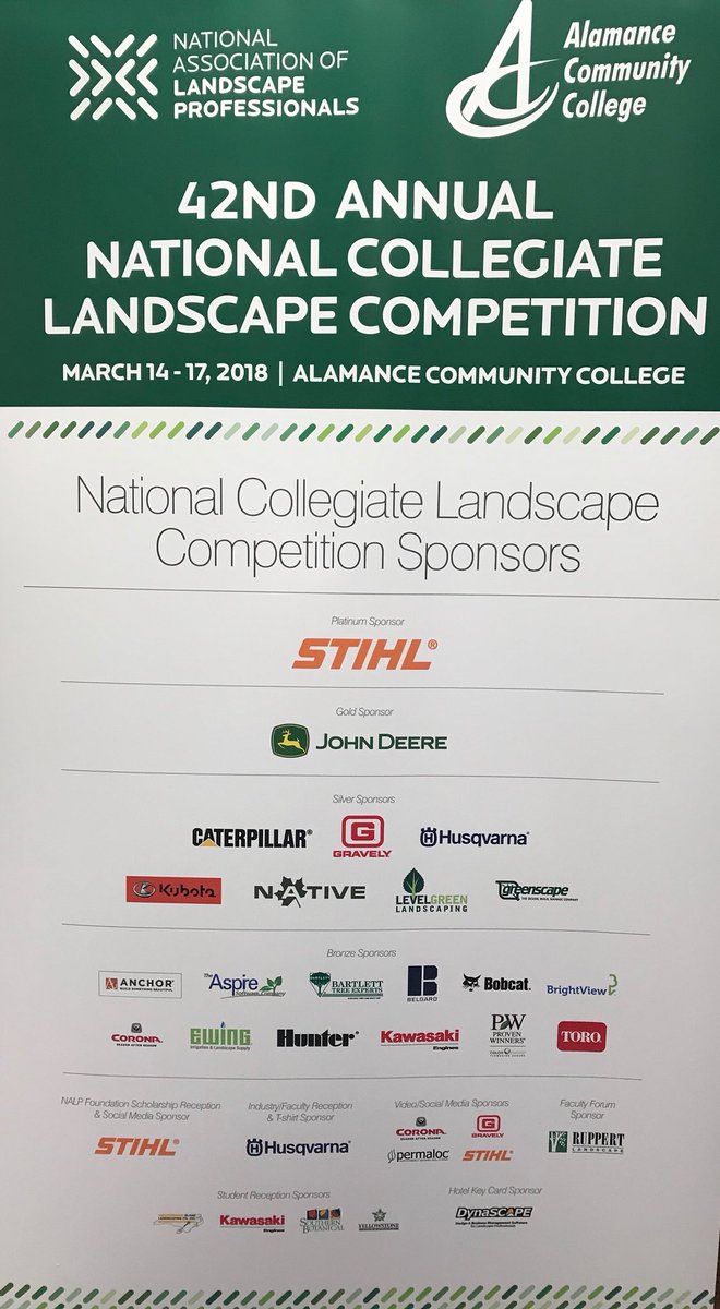 LandscapeMgmt's tweet photo. The National Collegiate Landscape Competition kicked off yesterday at Alamance Community College. Let us know if you’re there! #nalpnclc @the_nalp https://t.co/lKdzPVy4Sm