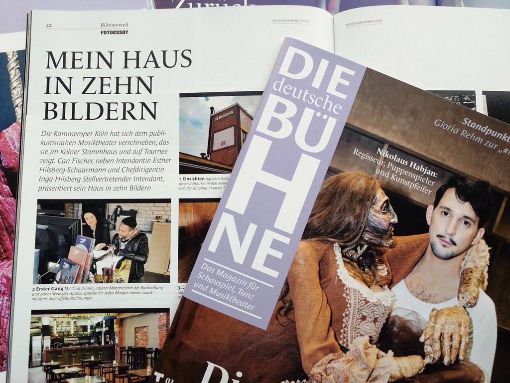 In der aktuellen Ausgabe Die Deutsche Bühne ( @theatermagazin ) stellt unser stellvertr. Intendant <a href="/can_fischer/">can fischer</a> die Kammeroper in 10 Bilder vor. Also, auf zum Zeitungskiosk oder unserer Theaterkasse. Für die nächsten 10 Ticketkäufer gibt's ein Magazin gratis 😉