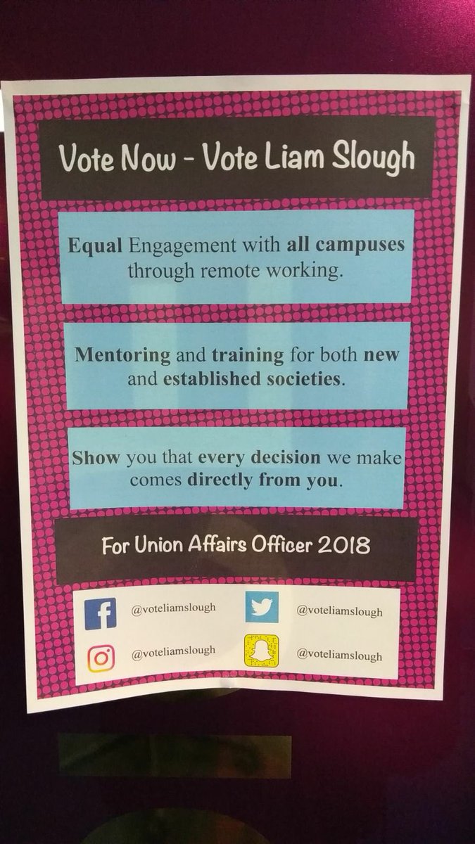 Ni_Gallant's tweet photo. @voteliamslough is running for #wlvuni union affairs officer this year-equal campus representation, better training and support for societies and most importantly I think - transparency&amp;accountability at the SU &amp; access to meetings, videos etc. for Deaf students. #wlvelections https://t.co/tOgsX1hETf