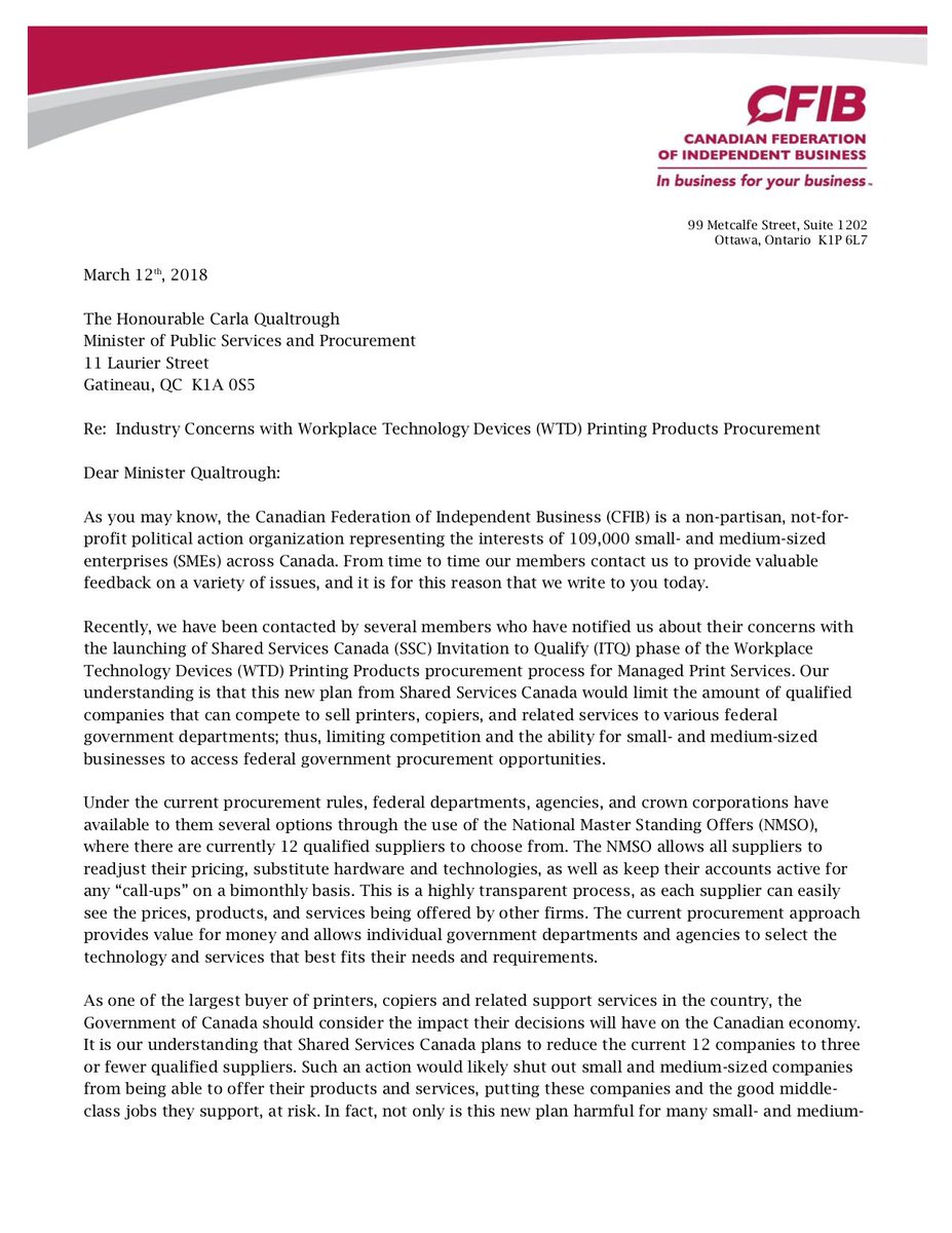 LetMeCompete's tweet image. More great news as the Canadian Federation of Independent Business has joined the fight against the government's move to reduce competition.

Read the letter @CFIBbuzz sent to Minister @CQualtro.