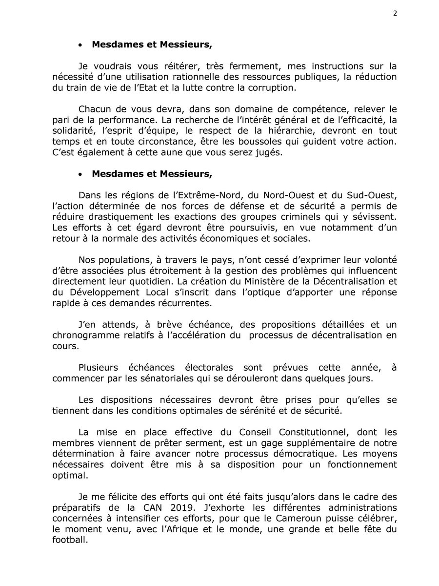 AnniePayep's tweet photo. Conseil des ministres. Ce que Paul Biya a dit à ses ministres ce matin #cameroun 👇. #economie #fmi #chomage #can2019 #ProjetsStructurants #decentralisation #CriseAnglophone #securite https://t.co/QKeb7Z72Jn