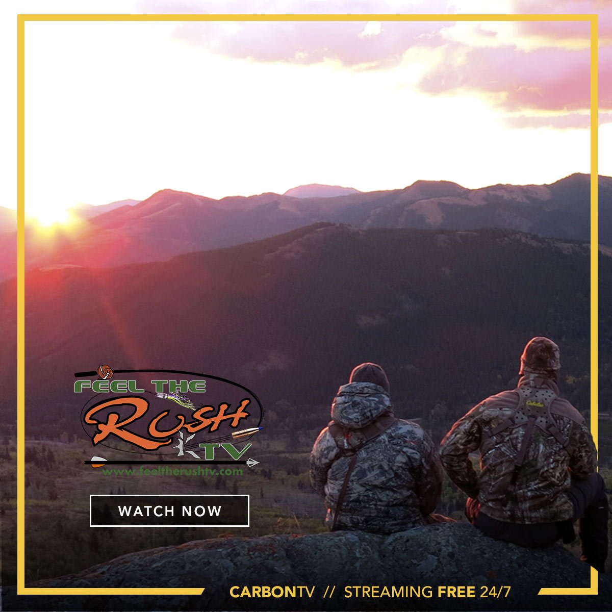 CarbonTV's tweet photo. Come along on adventures to locations you might never get the chance to go to, through North America, Africa, Europe &amp; the South Pacific. #FeelTheRushTV Seasons 1-4 are NOW STREAMING FREE ➡️ https://t.co/e0xM3Cv6LT

@FeelTheRush23 I #Hunting I #CarbonTV I #CarbonClass https://t.co/LRif8SEdCj