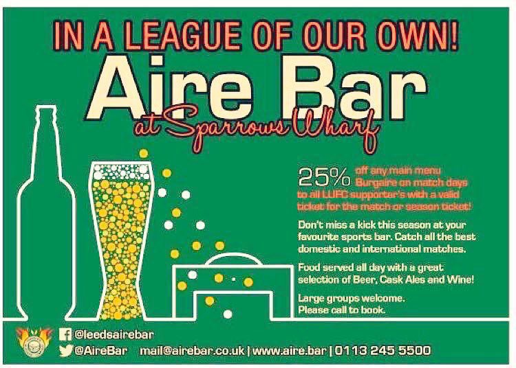 Got a ticket for the #LUFC game on Saturday? Show it @AireBar for 25% off burgers!
indeals.co.uk/deals/leeds/ai…