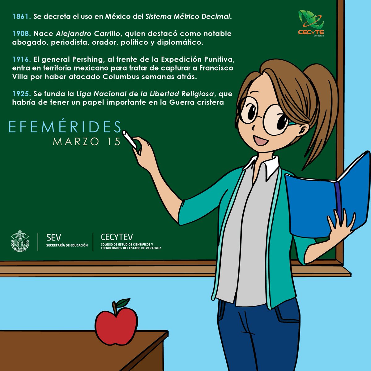 cecytev's tweet photo. ¡Lo que haces hoy puede mejorar todos tus mañanas! #FelizJueves #UnDíaComoHoy #Efemérides #Marzo15 #CECyTEVComienzaContigo #SEV #Veracruz @YaliSoteloAltu @ccecyte https://t.co/AB9Tds6iEW