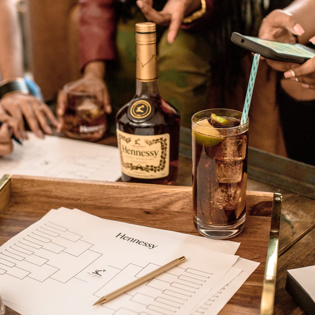 Hennessy's tweet photo. From the first to the final round, celebrate the tournament with every fan’s favorite: Hennessy V.S. #MarchMadness https://t.co/Kil9bEKLTg
