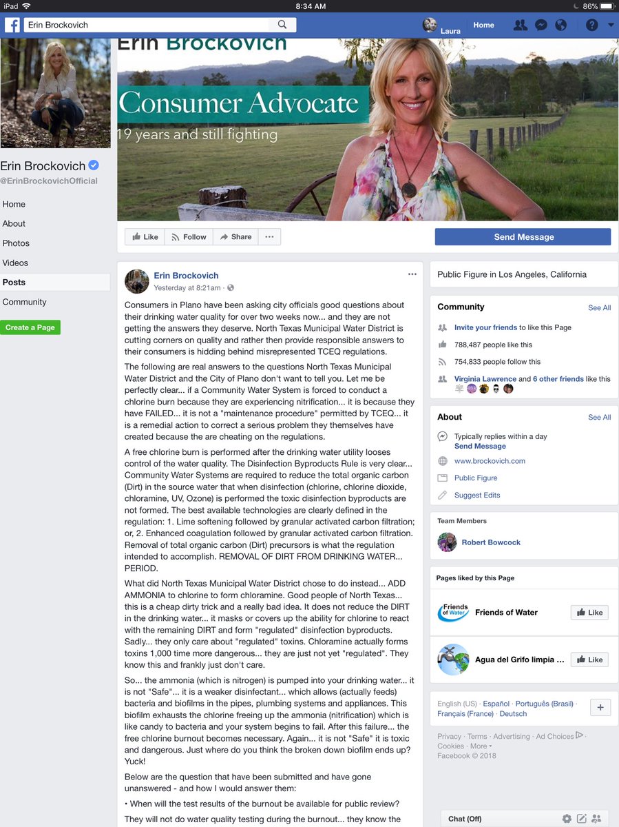lgiles's tweet photo. .@ErinBrockovich stepped in to help fight for the safety of my own town’s water supply.
#ProtectMyBabies #NorthTexas #WaterSupply 💦#ThursdayThoughts 🚰🚿🛁⛲️🏊♀️🍼☕️🥗 https://t.co/1tAbNnz3XB