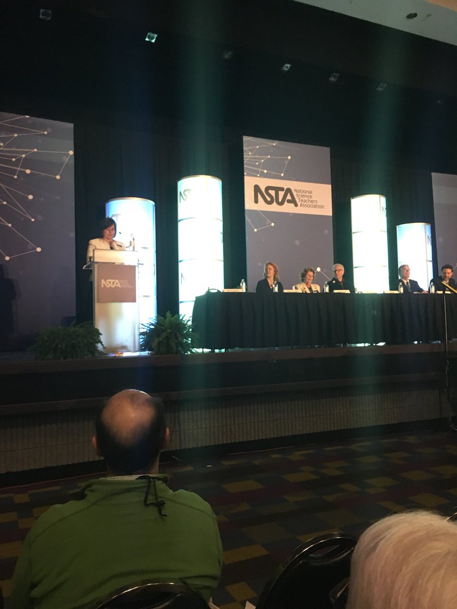 bflyguy's tweet photo. #NSTA18 opens with conference chair Zoe Evans as President Elect Christine Royce listens with other #science leaders. https://t.co/KBwBbHEw2U