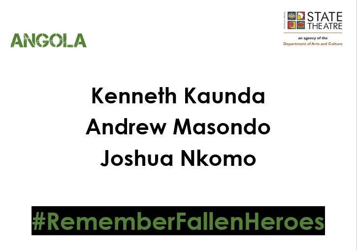 SAST_PR's tweet photo. The new Angola musical currently running at @sastatetheatre is celebrating unsung names of struggle veterans that never made it to historical books.
Help us remember the names of those struggle veterans that hardly receive recognition by adding them to #RememberFallenHeroes https://t.co/s972YxPj68