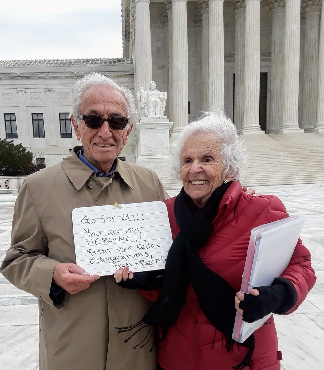 BernieAndFran's tweet image. In front of the Supreme Court, this one's for you, @scotusginsburg!