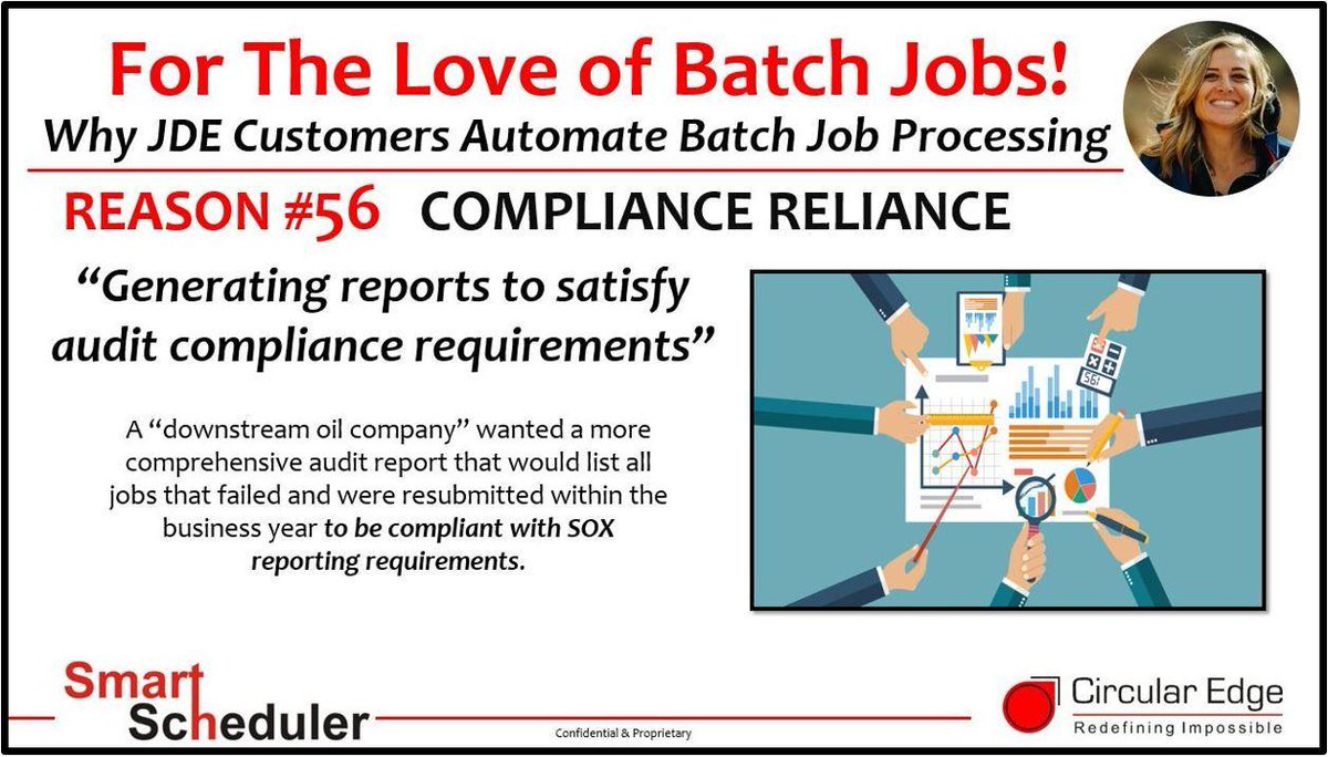 Need better audit reports to be compliant? <a href="/smartscheduler/">Smart Scheduler</a> can handle it! Follow along with <a href="/christyLaCurl/">Christy LaCurelle</a>'s #ForTheLoveOfBatchJobs to see why #JDE customers automate batch job processing #HappyUsers #HappyCNCs #GoodTimesWithJDE ow.ly/ZUFQ30iVAxS