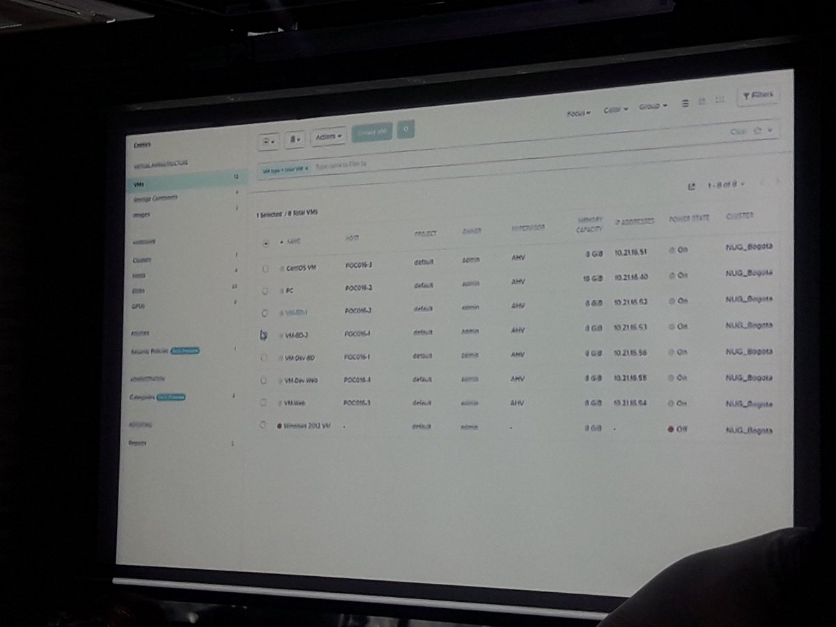 deivifabi's tweet photo. #NUGBogota @camilonutanix en el demo de #SDN Políticas y configuración de la #Microsegmentacion @nutanix @Nutanix_LATAM https://t.co/UjVNCwgYeg
