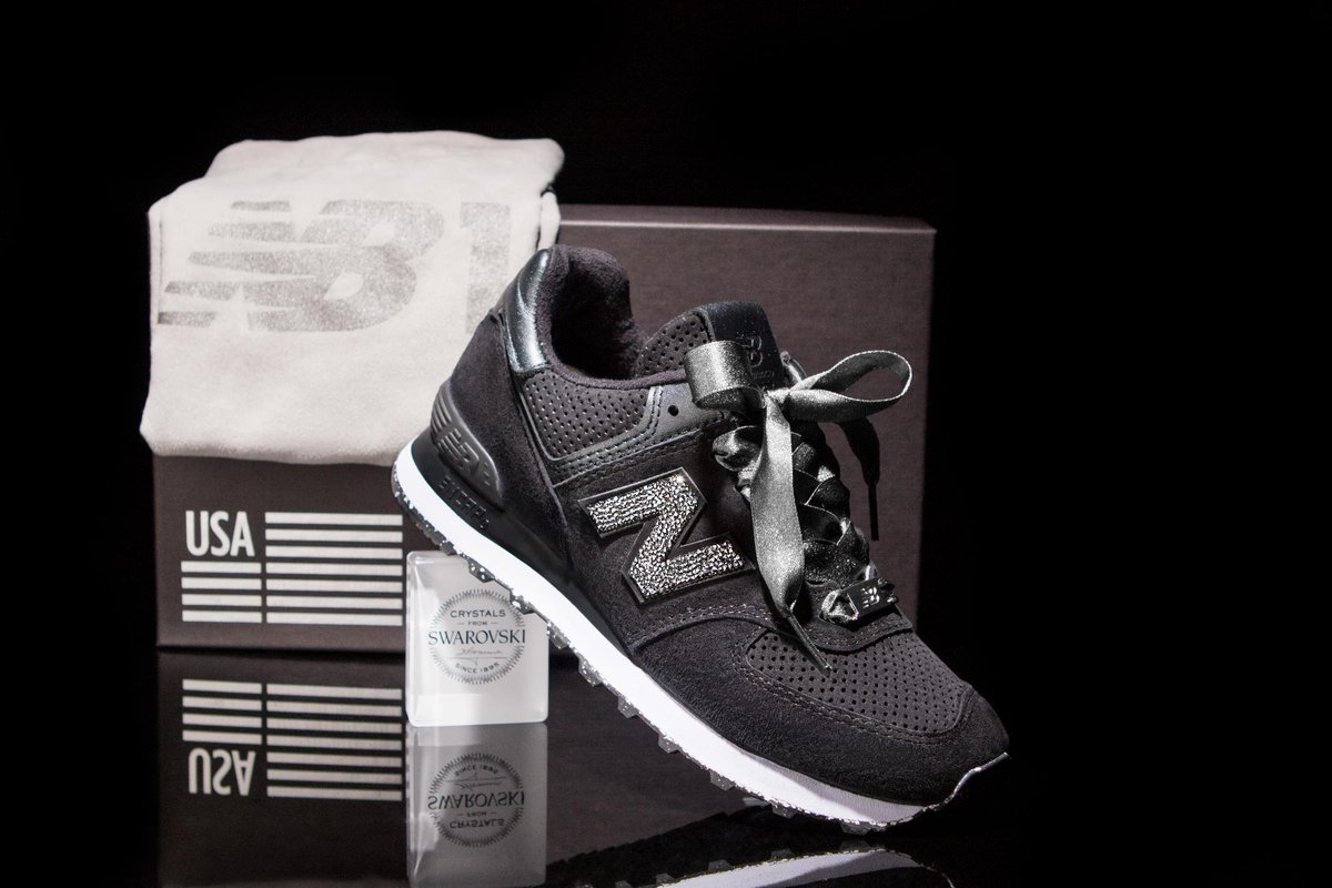 swarovski's tweet photo. A sparkling twist on the iconic classic. @NBClassics just launched an #NBExclusive: the NB1 574 embellished with #crystalsfromSwarovski. Choose between different shades of grey and black and customize your sneakers with #Swarovski crystals. Read more at https://t.co/vHEEKLalNX https://t.co/ZMfga7qyub