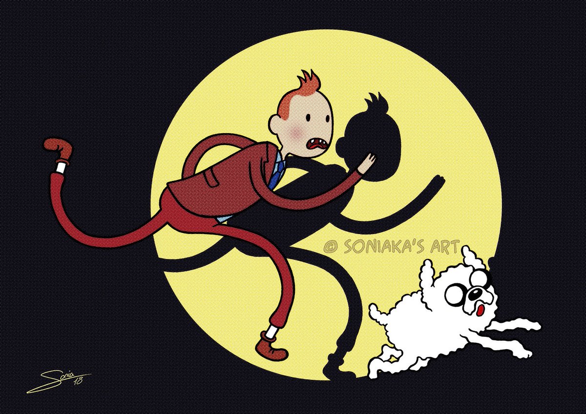 soniakasart's tweet photo. Tintin Time Crossover!!
Illustration for the Ficzone 2018 collective themed exhibition "Legendary Adventurers"
#SoniakasArt #Ficzone #Ficzone2018 #Tintin #Milou #Herge #AdventureTime #FinnTheHuman #JakeTheDog #FanArt #crossover #illustration #comic #comicart #digitalart #art https://t.co/7IXMNZarls