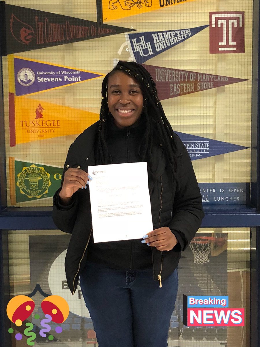 ccpathways's tweet photo. Congratulations to Odline for her acceptance to Bennett College, as well as to NCAT, Morgan, VCU, and VU! #ccpathways #ccpstudents #ccpdoingbigthings #collegeadmissions #bennettcollege #msu #vcu #vu #hbcupride #hbcu https://t.co/SNnUBrnkgZ
