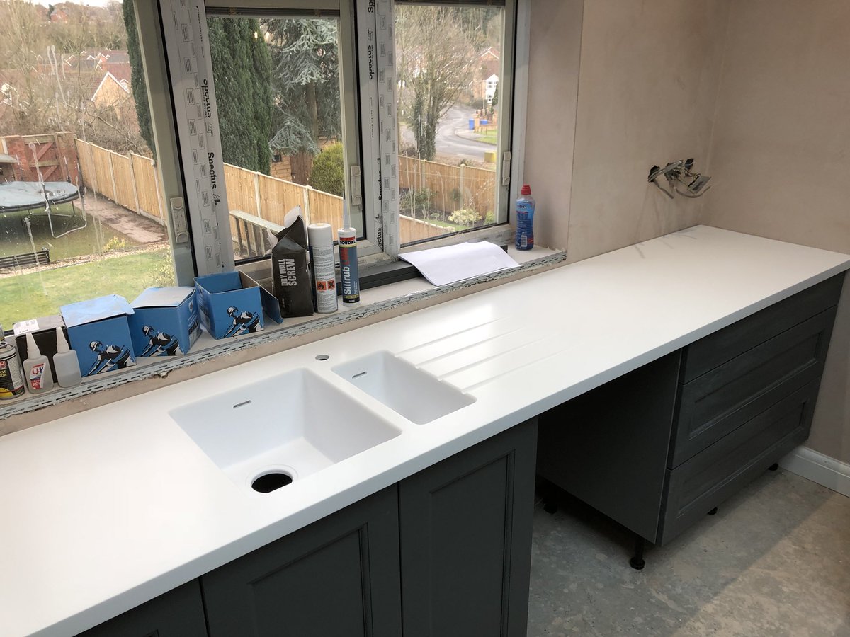 SheffieldSolid's tweet photo. Luxurious Tristone Whale White worksurfaces with integrated Corian sinks. Expertly installed this week by our team in Nottinghamshire...! #madeinsheffield #tristoneuk #solidsurface #sheffieldissuper 

https://t.co/cIumUEEBpe https://t.co/KmvV7B21MM