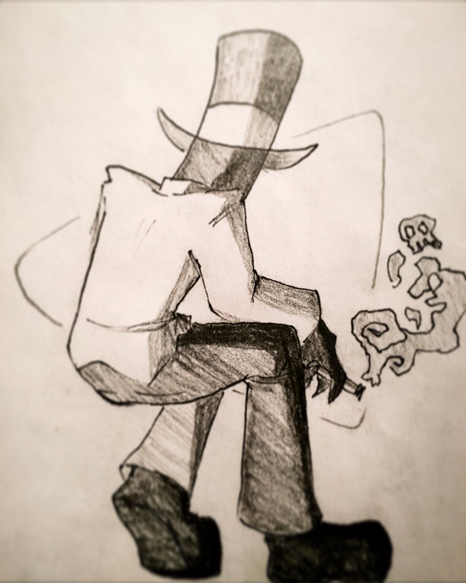 flipkiddy's tweet photo. Smoking break feat.invisible chair #Villainous #blackhat #villainousfanart #villanos https://t.co/cFpyIfpjr9