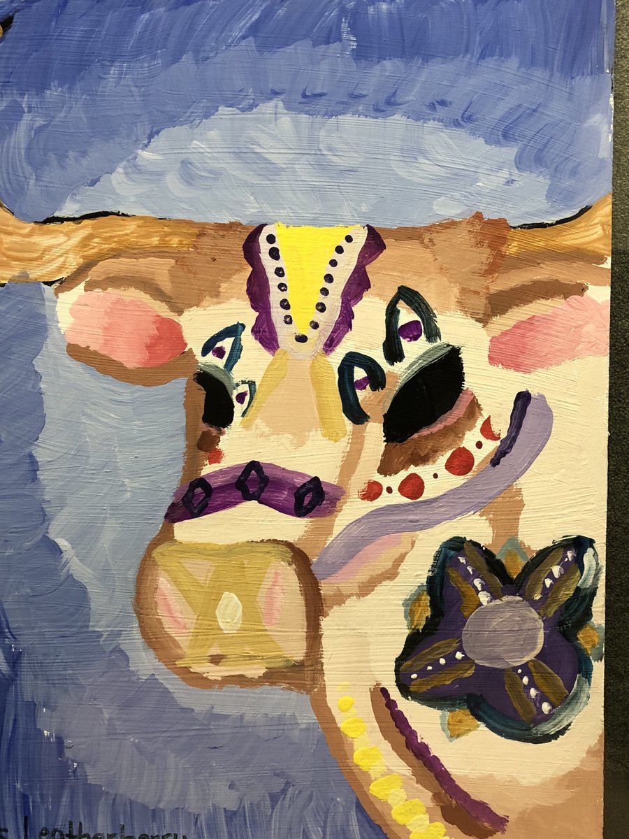 mjteeeee's tweet photo. #ColorfulCow #TodaysStudentArt #QuitePossiblyTheBestDay #ReedsburgPride https://t.co/RceT6yPKah